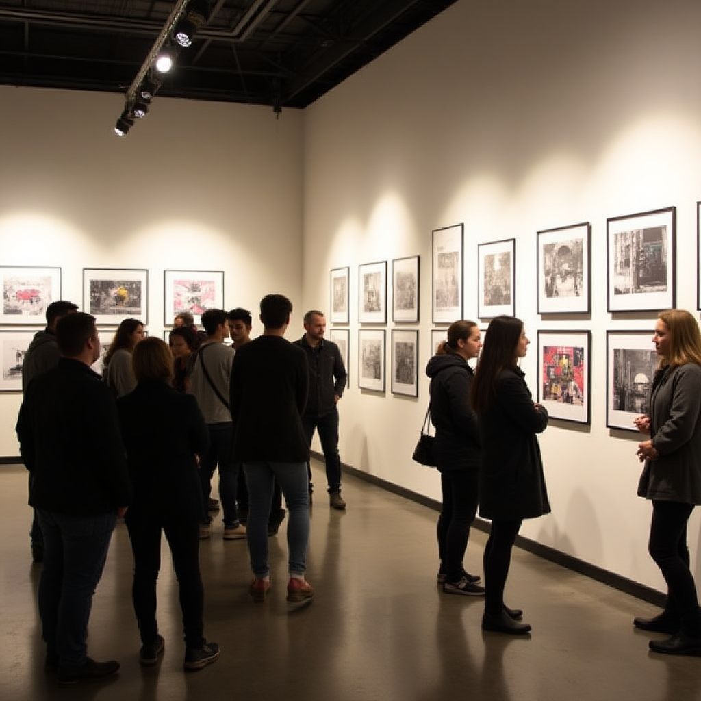 Student exhibition showcasing final portfolio projects