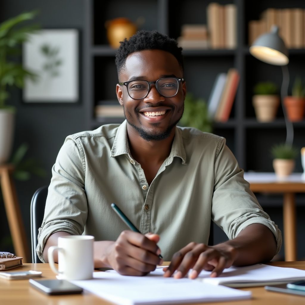 Adebayo Ogunlesi, CreativeHub graduate now working as a Senior Designer